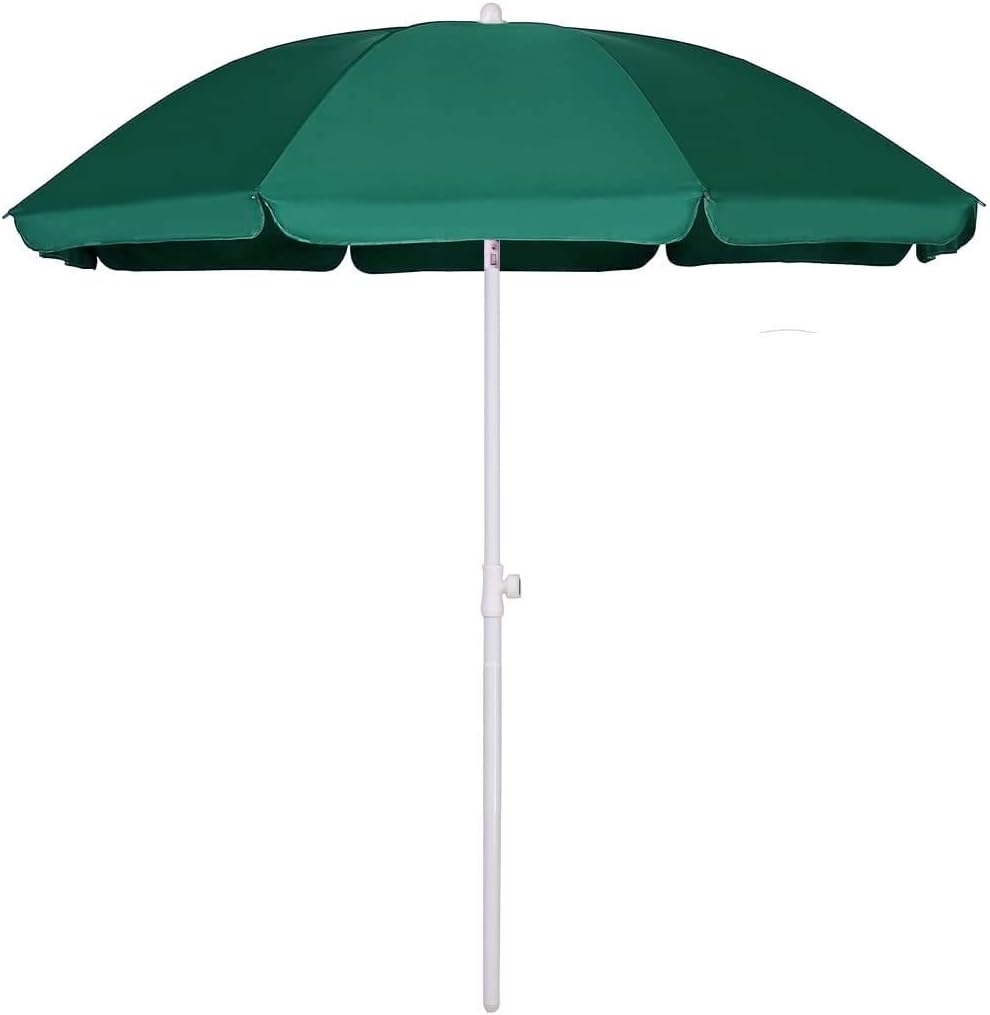 AMMSUN 6FT Portable Outdoor Picnic Beach Umbrella with Tilt Function, Green