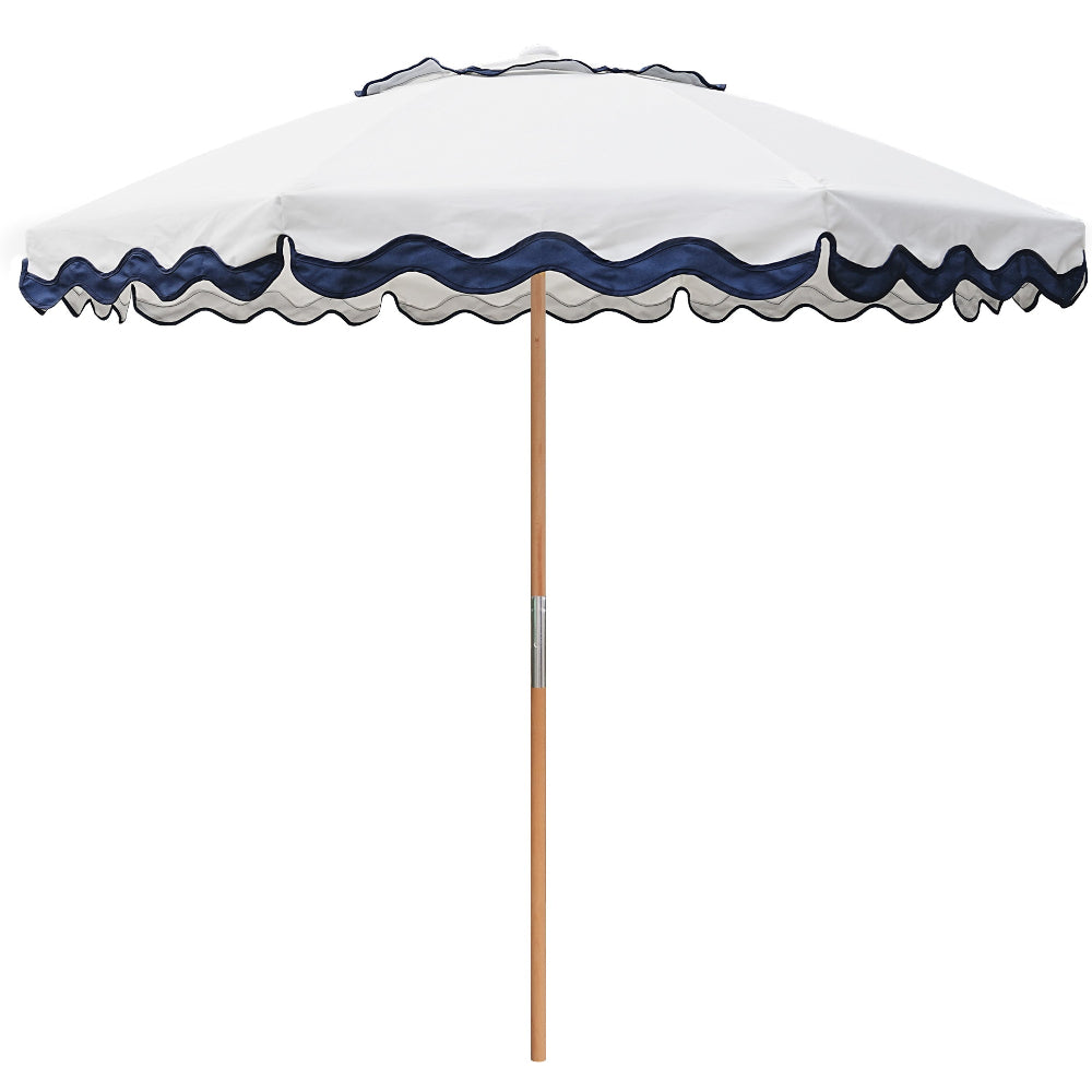 AMMSUN 7.8ft Beach & Patio Umbrella, Blue Flaps White