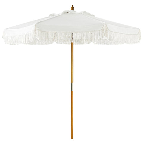 ari pagoda fringe patio umbrella AMMSUN 8.5ft Fringe Tassel Patio Umbrella Wood Pole with Pulley Lift,