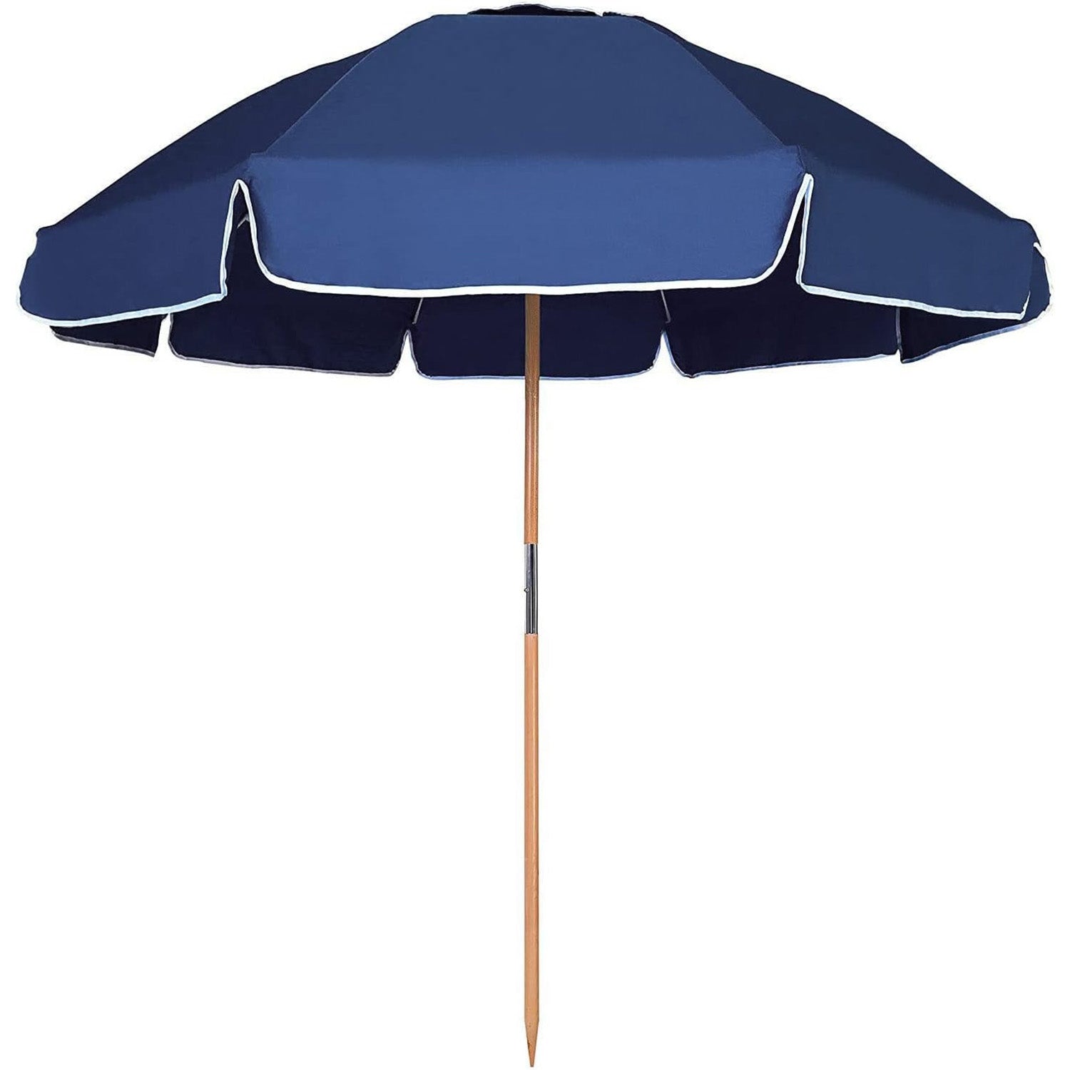 AMMSUN 7.5ft Commercial Grade Beach Umbrella Dark Blue
