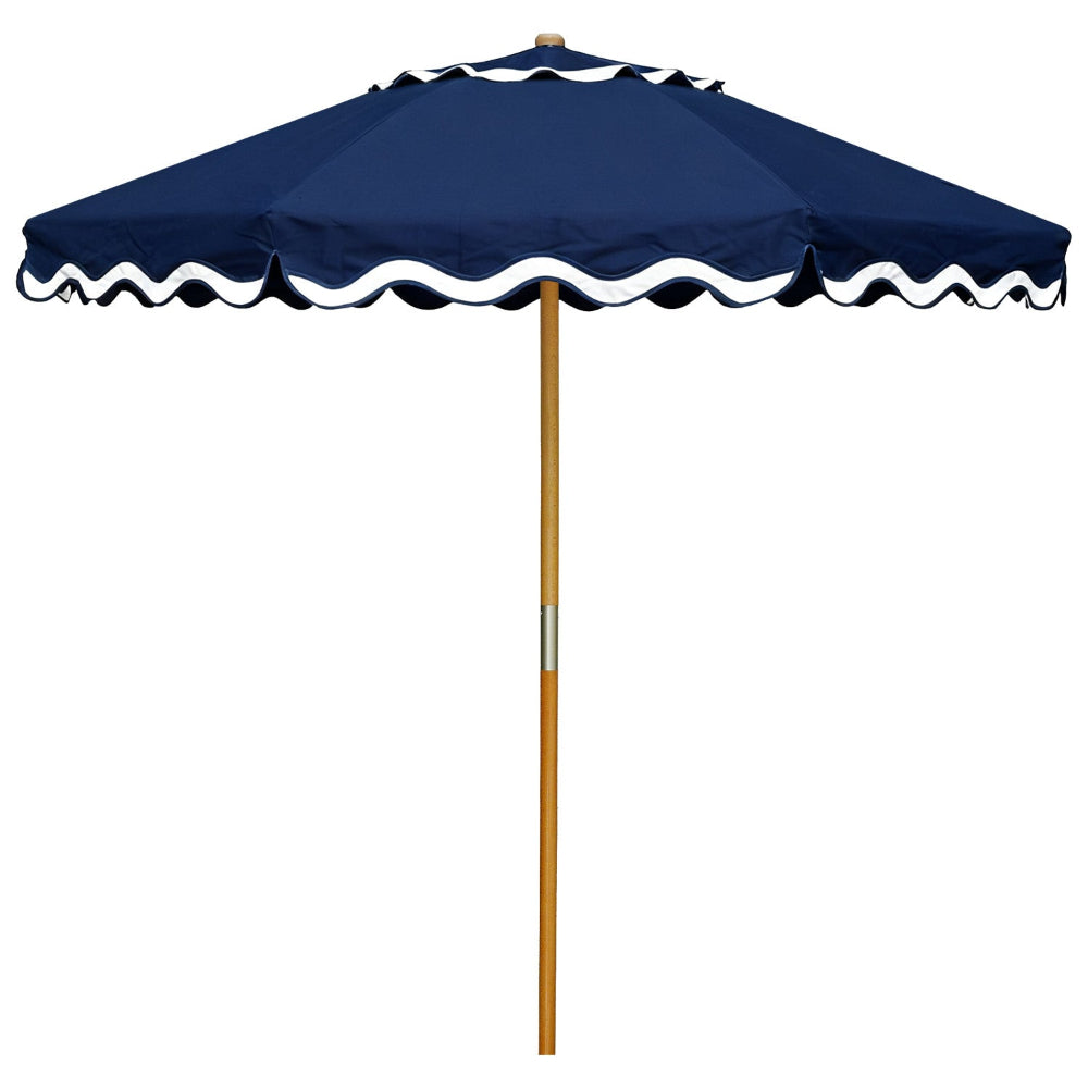 AMMSUN Vintage Wood Outdoor Umbrella, with pulley system for markets, gardens, porches, courtyards, beach