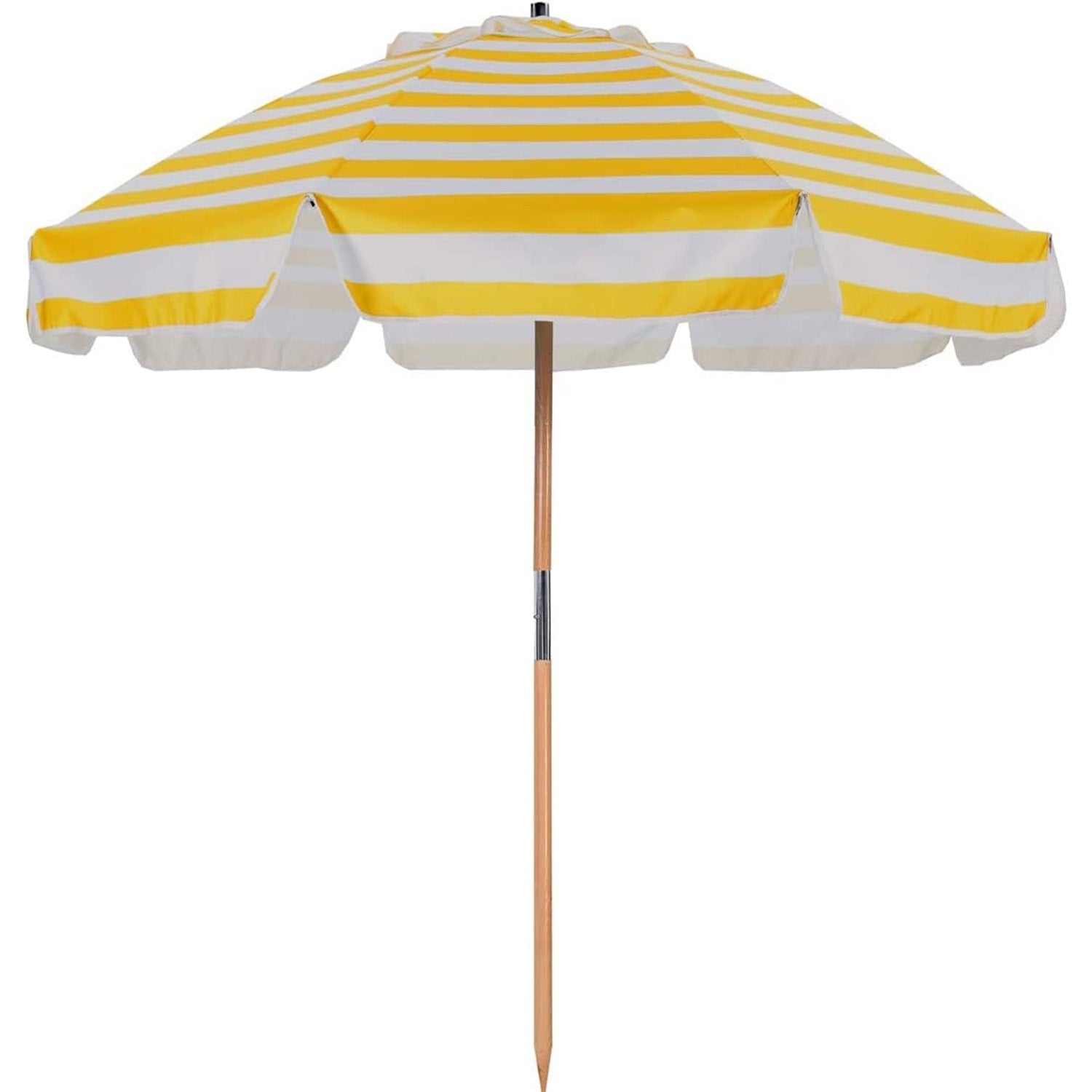 AMMSUN 7.5ft Commercial Grade Beach Umbrella Yellow Strips