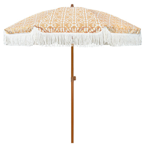 AMMSUN 7ft Patio Fringe Umbrella, Retro Bohemian