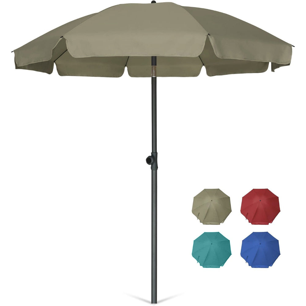 AMMSUN Patio Umbrella, 6.5 ft Outdoor Table Umbrella with Tilt Steel Pole, UPF50+ Protection, Great for Outdoor Garden Backyard, Tan