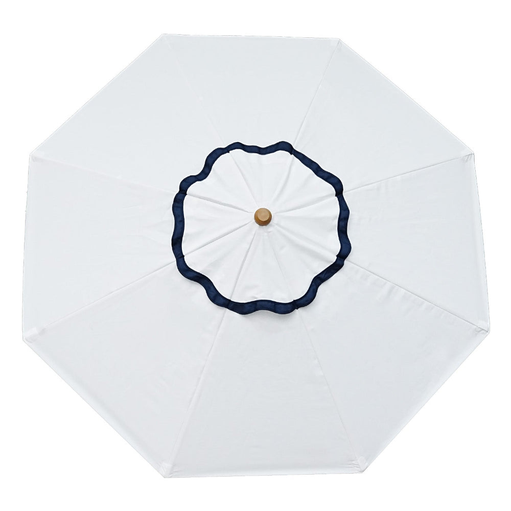 AMMSUN Vintage Wood boho umbrella for patio, with pulley lift has Wipe With Dry Cloth UPF 50+ for dining tables