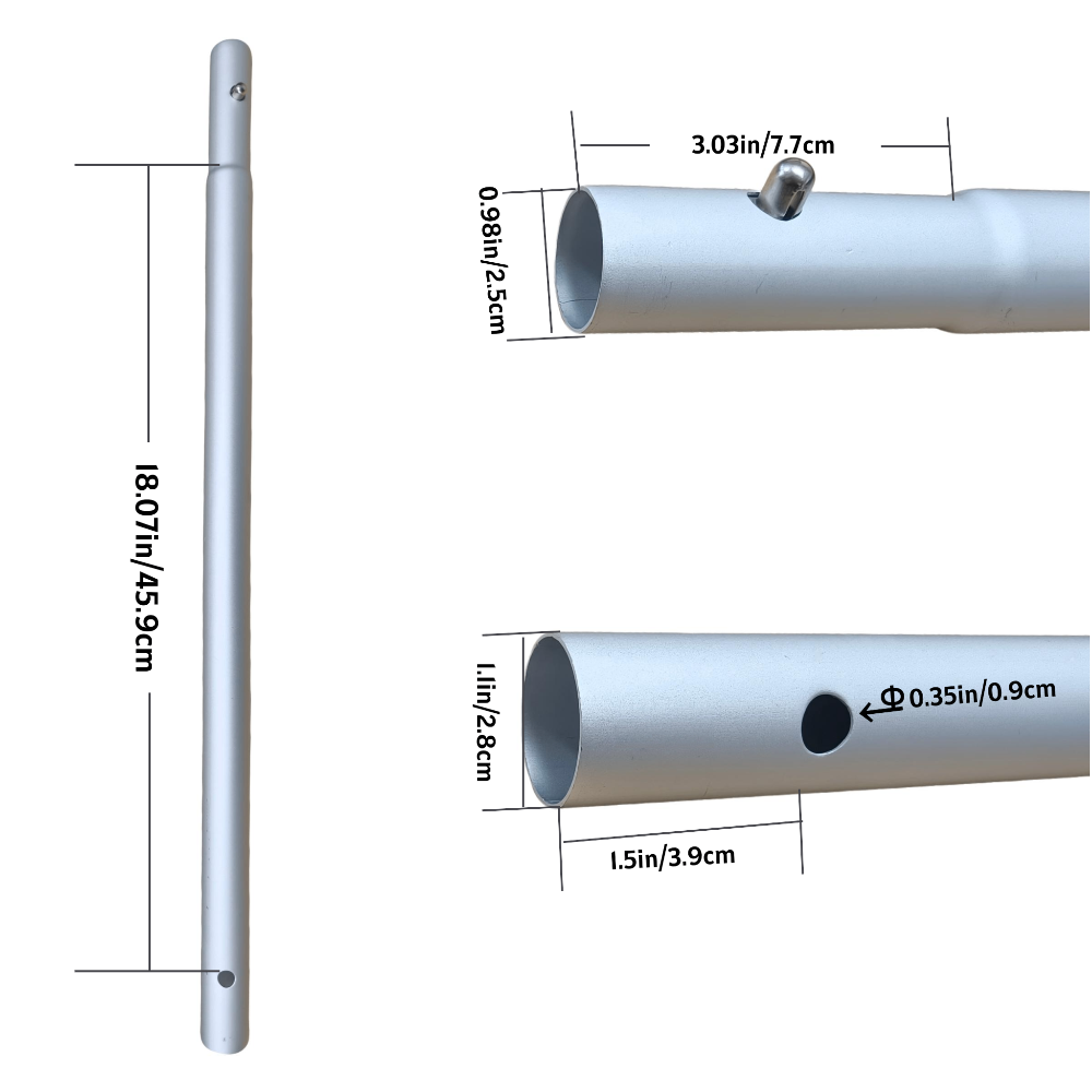 AMMSUN replacement extension lower pole add additional 18.07inches height to umbrella