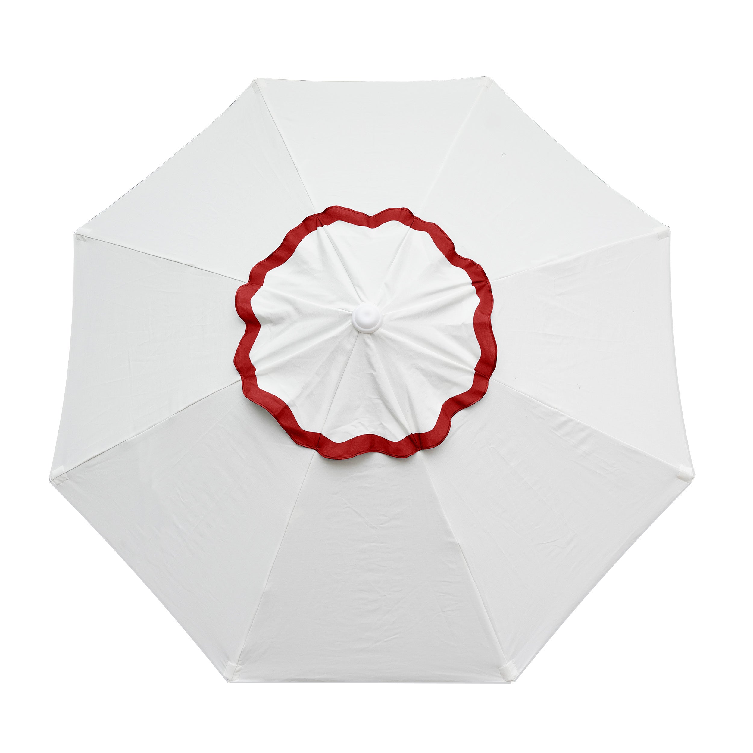 AMMSUN 7.8ft Beach & Patio Umbrella with red flaps white