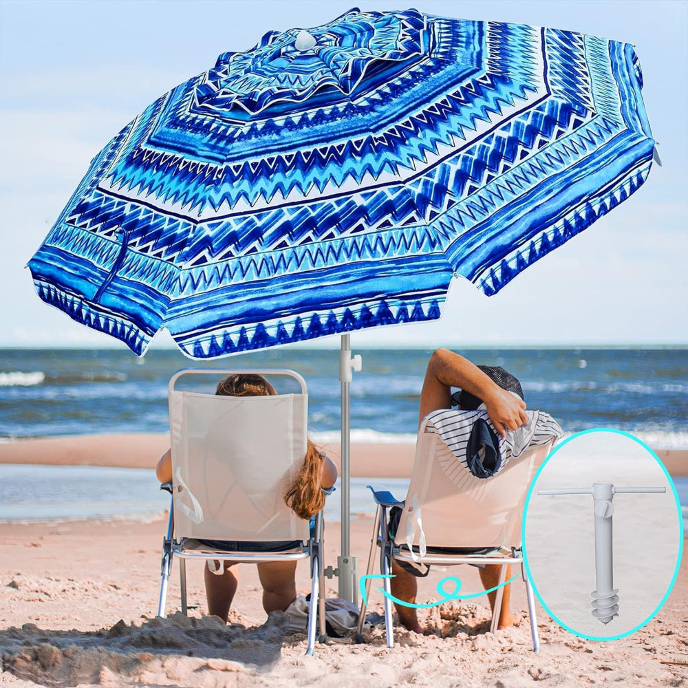 AMMSUN 6.5ft Outdoor Umbrella,Manhattan Wave