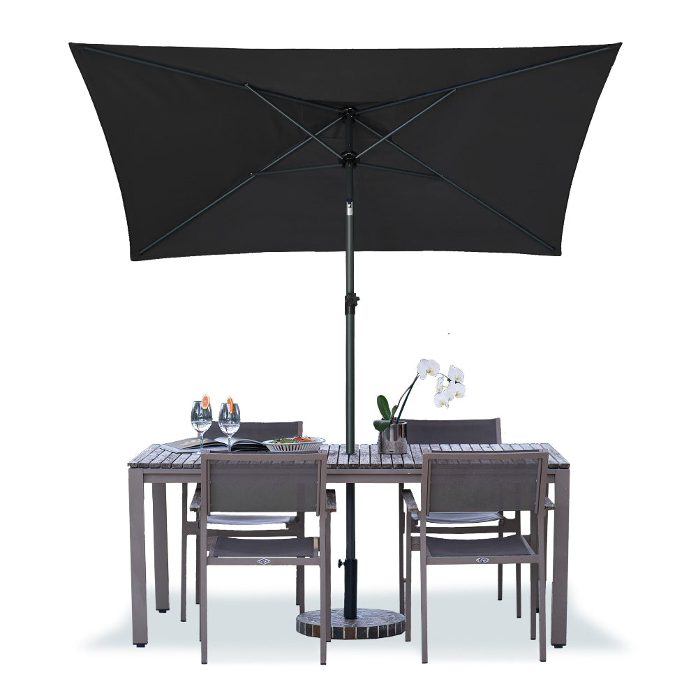 AMMSUN 6.6 x 4.3ft Rectangular Patio Umbrella for table,Black | AMMSUN ...