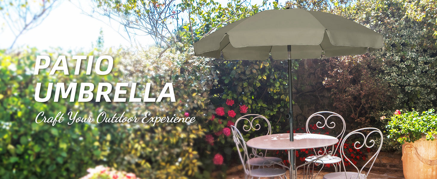 AMMSUN 6.5ft tan outdoor umbrellas for patio outdoor table