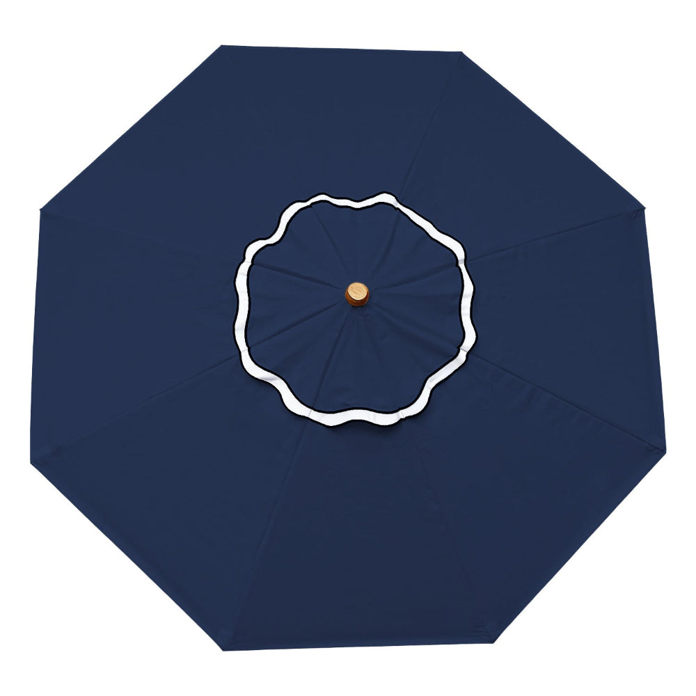 AMMSUN Vintage Wood Outdoor Umbrella, with a pulley system has Wipe With Dry Cloth UPF 50+ for dining tables, poolsides