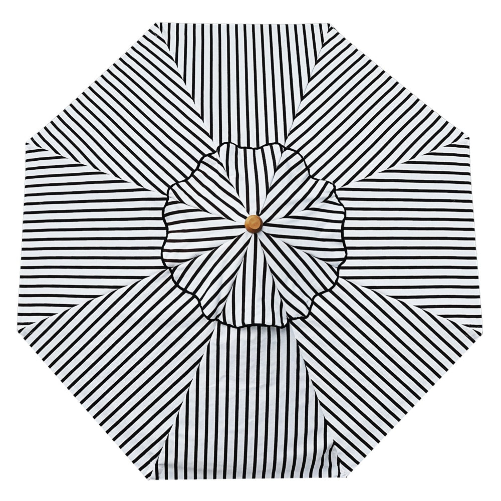 AMMSUN Vintage Wood pool umbrellas outdoor, with pulley lift has wipe with dry cloth UPF 50+ for dining tables