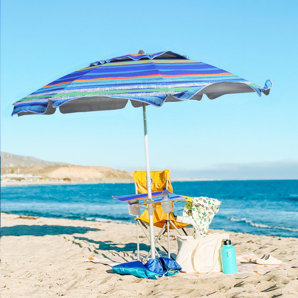 ammsun 6.5 ft outdoor patio beach umbrella sun shelter 6.5ft with sand anchor,Red Stripes enhancing its appeal for those looking to avoid the sun while enjoying outdoor activities AMMSUN 6.5ft Outdoor Umbrella,black