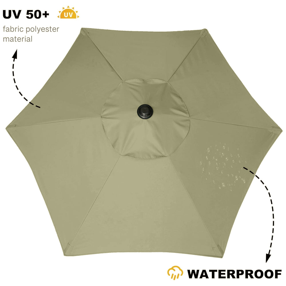 AMMSUN 6ft Patio Table Umbrella,Beige outdoor umbrellas clearance- AMMSUN Beach Umbrella
