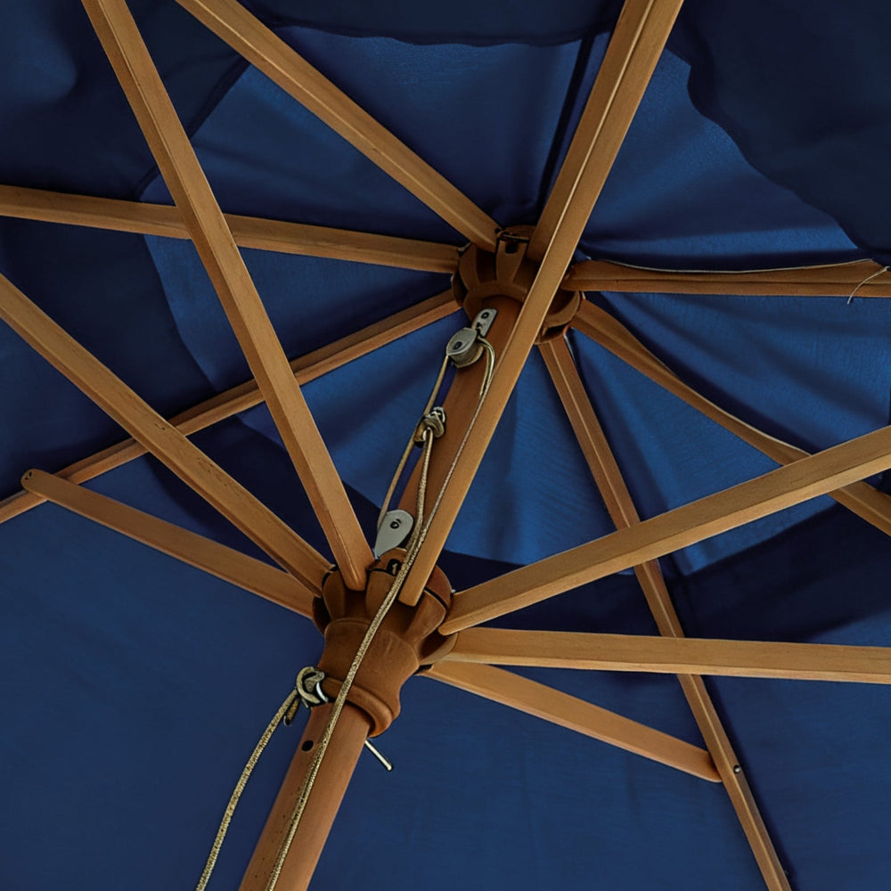 AMMSUN outdoor patio umbrella with pulley system for yard umbrella beach has wood pole and ribs