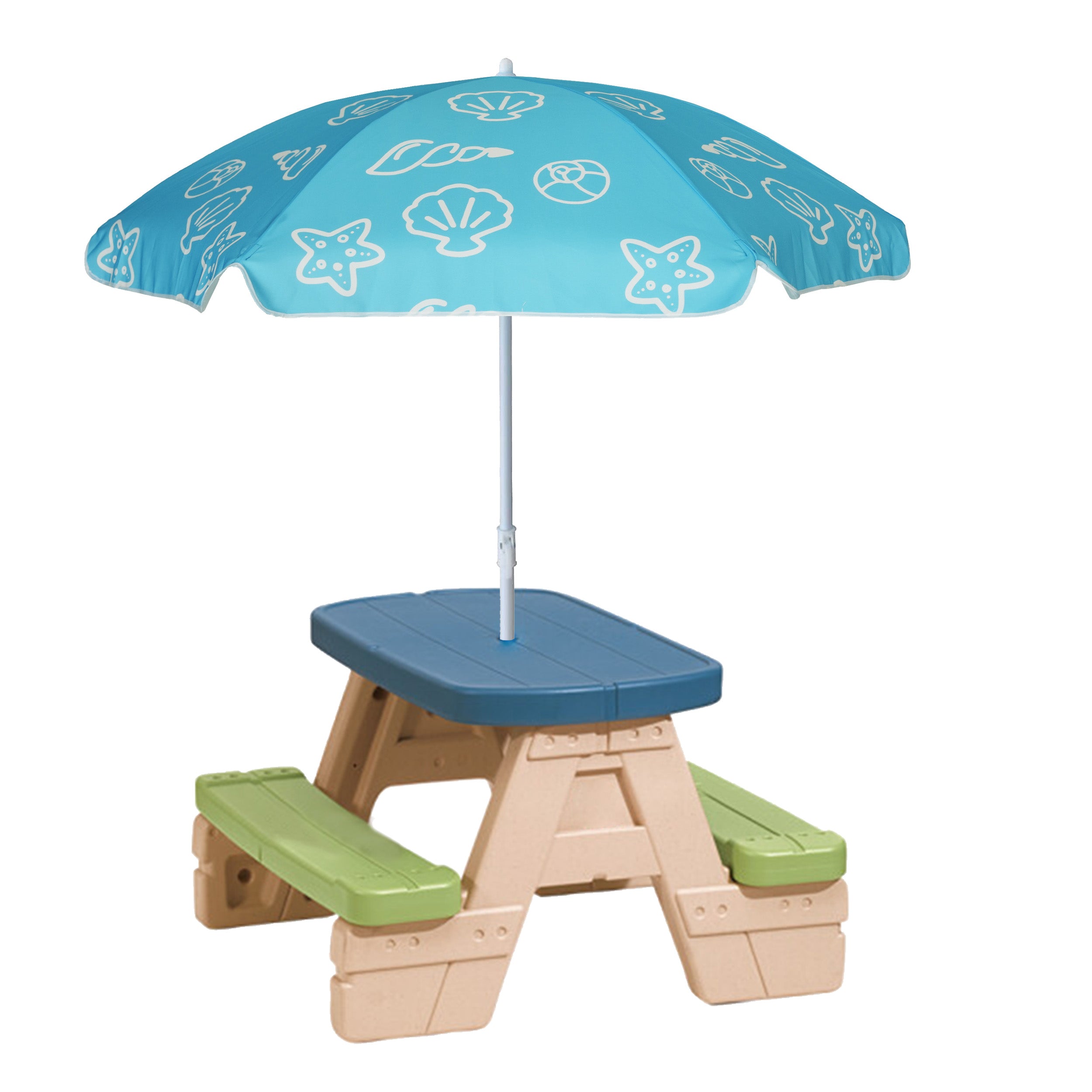 AMMSUN 5ft  Beach Camping Garden Outdoor  Kid Umbrella Shell Blue