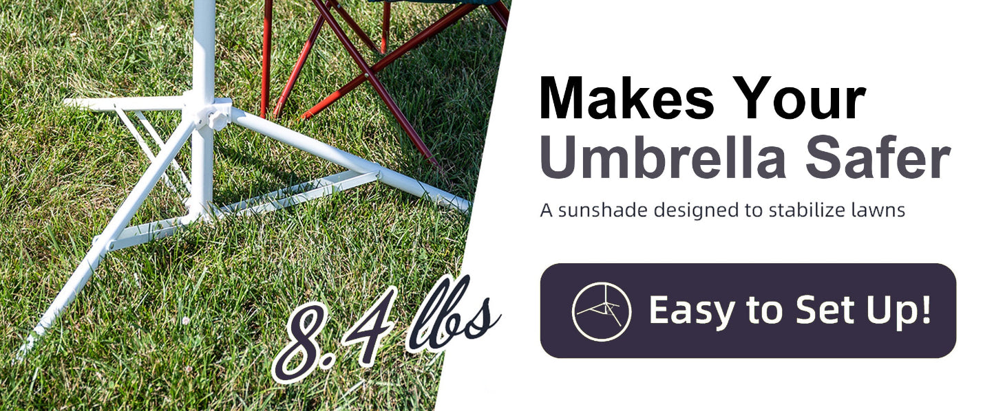 AMMSUN 6.5ft portable beach umbrella for sports with easy set up tripod base for safety