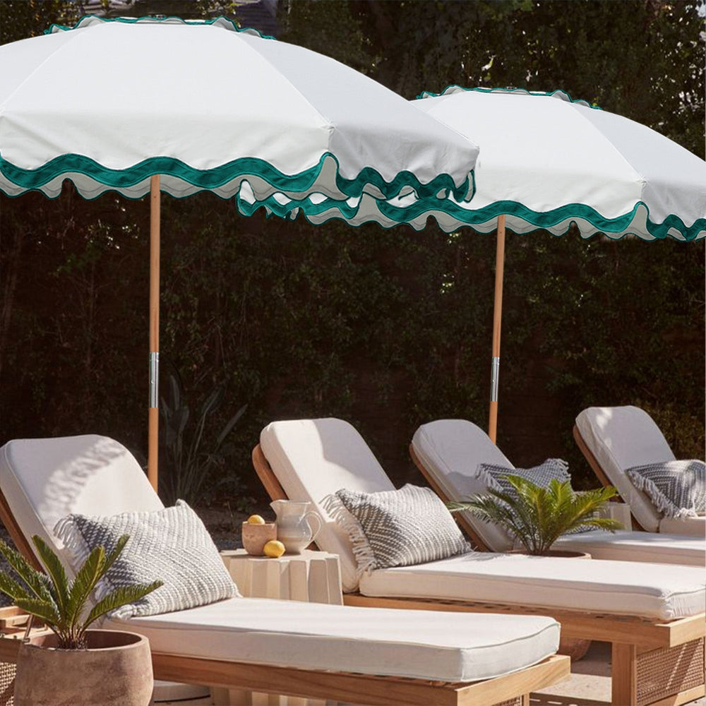 AMMSUN 7.8ft Beach & Patio Umbrella, Rivulet Green,steel ribs