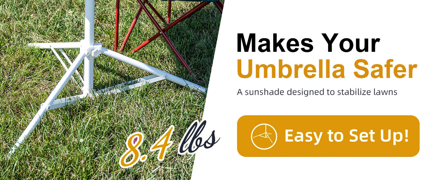 AMMSUN 6.5ft portable beach umbrella for sports with easy set up tripod umbrella stand for safety