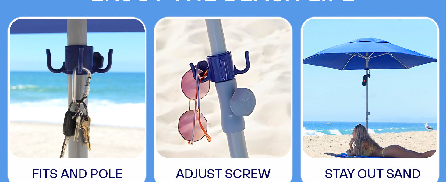 AMMSUN blue plastic hook with 4-prongs with adjust screw for any pole