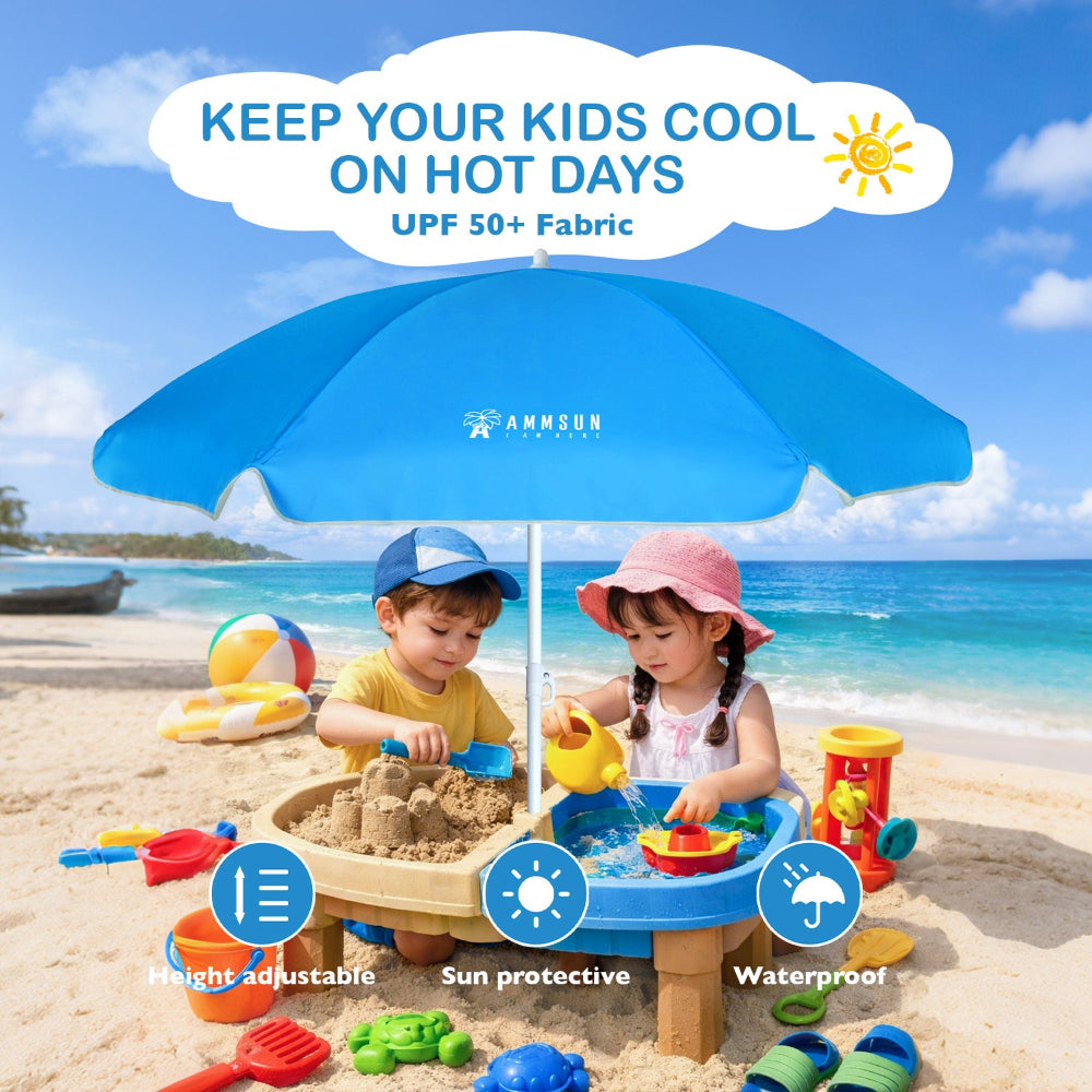 AMMSUN 5ft Kid Umbrella,Sky Blue