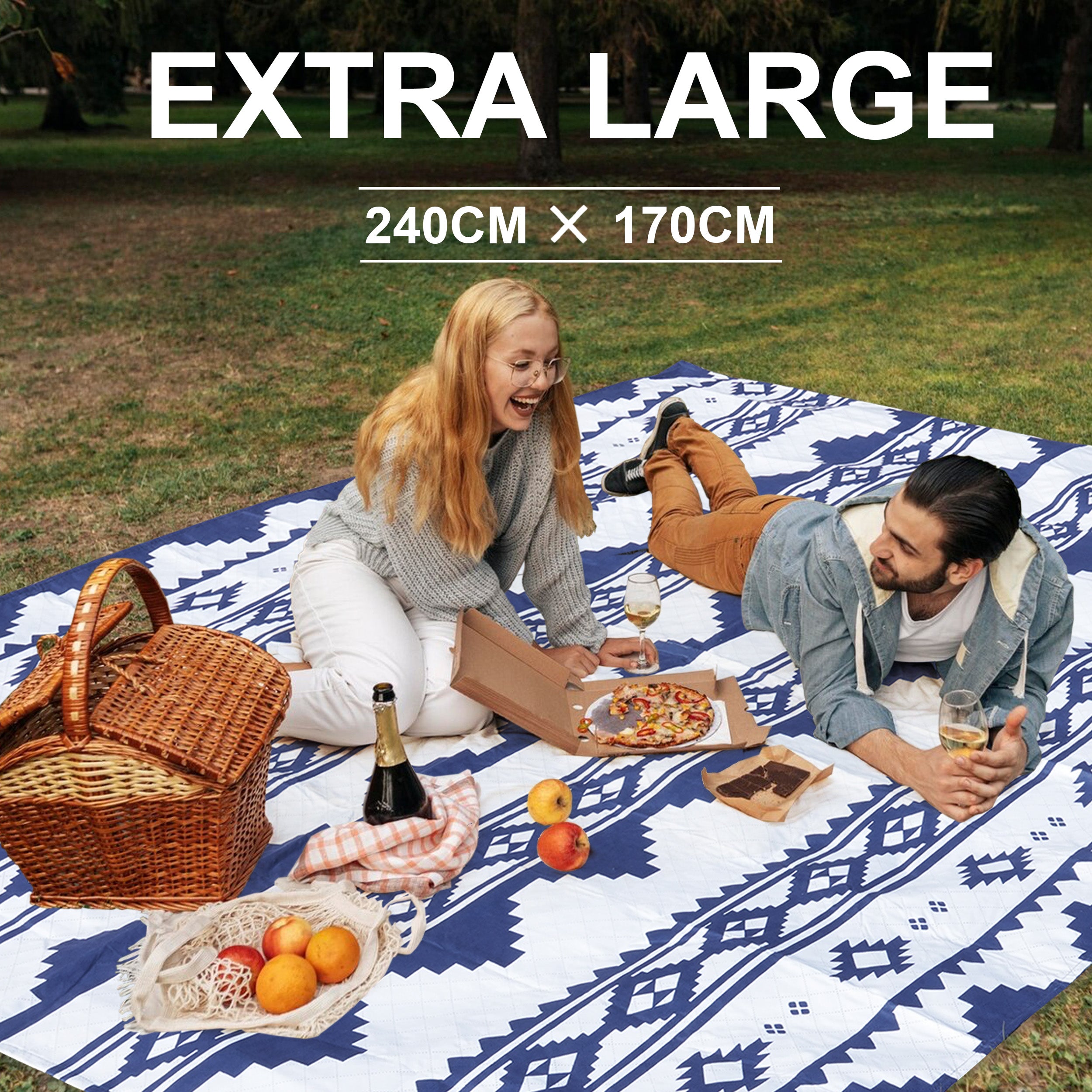 AMMSUN Picnic Blanket Extra Large 94.5