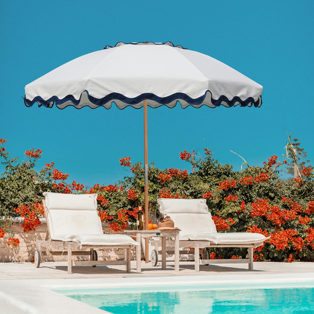 ammsun patio umbrella AMMSUN 7.8ft Beach & Patio Umbrella, Rivulet Blue,steel ribs