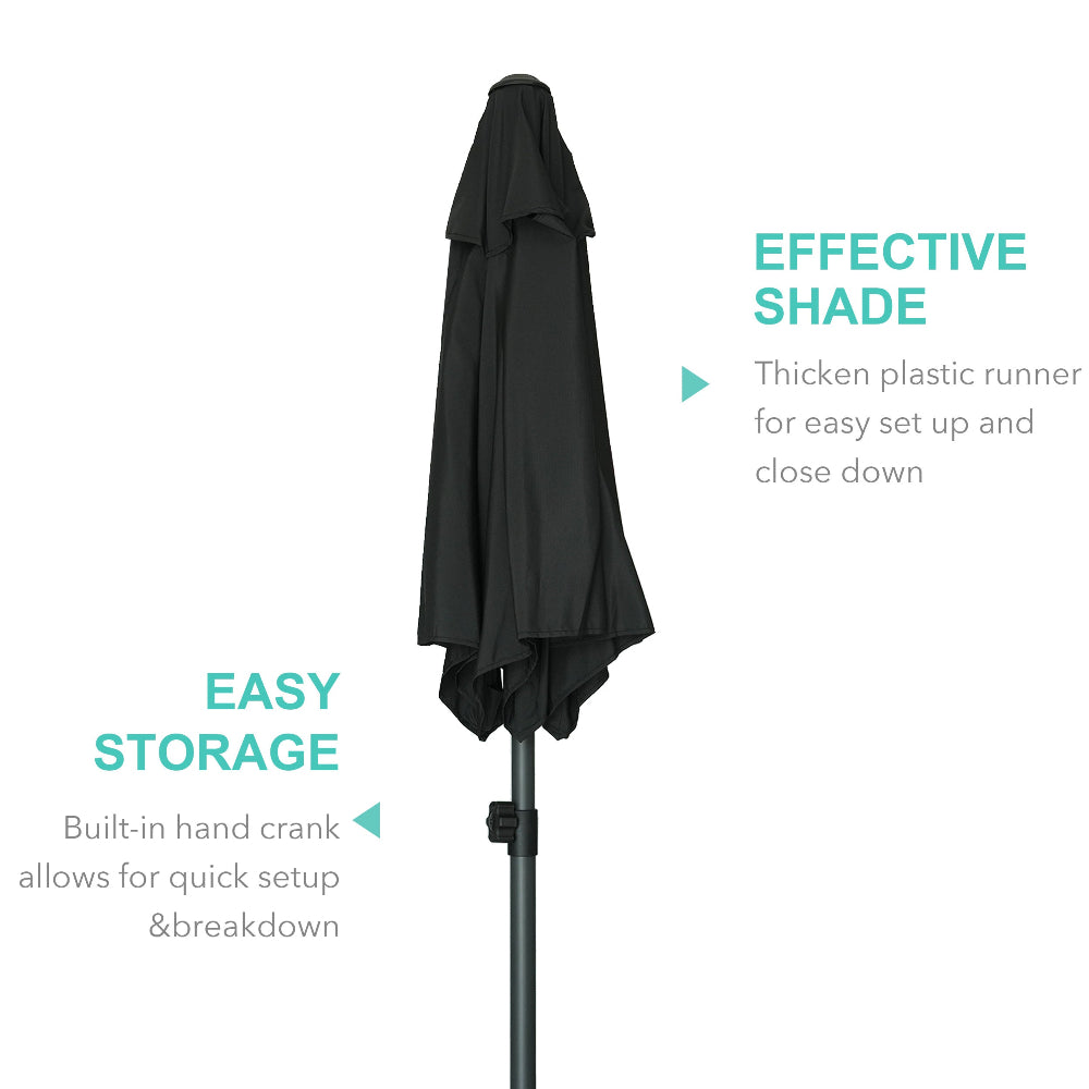 6 ft black patio umbrella AMMSUN 6ft Patio Table Umbrella,Black