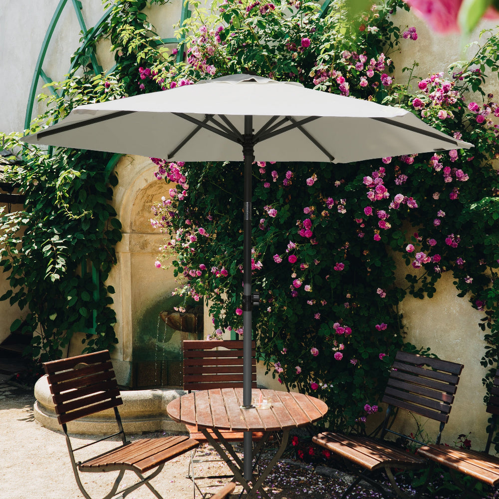 AMMSUN 6ft Small Patio Table Umbrella,White