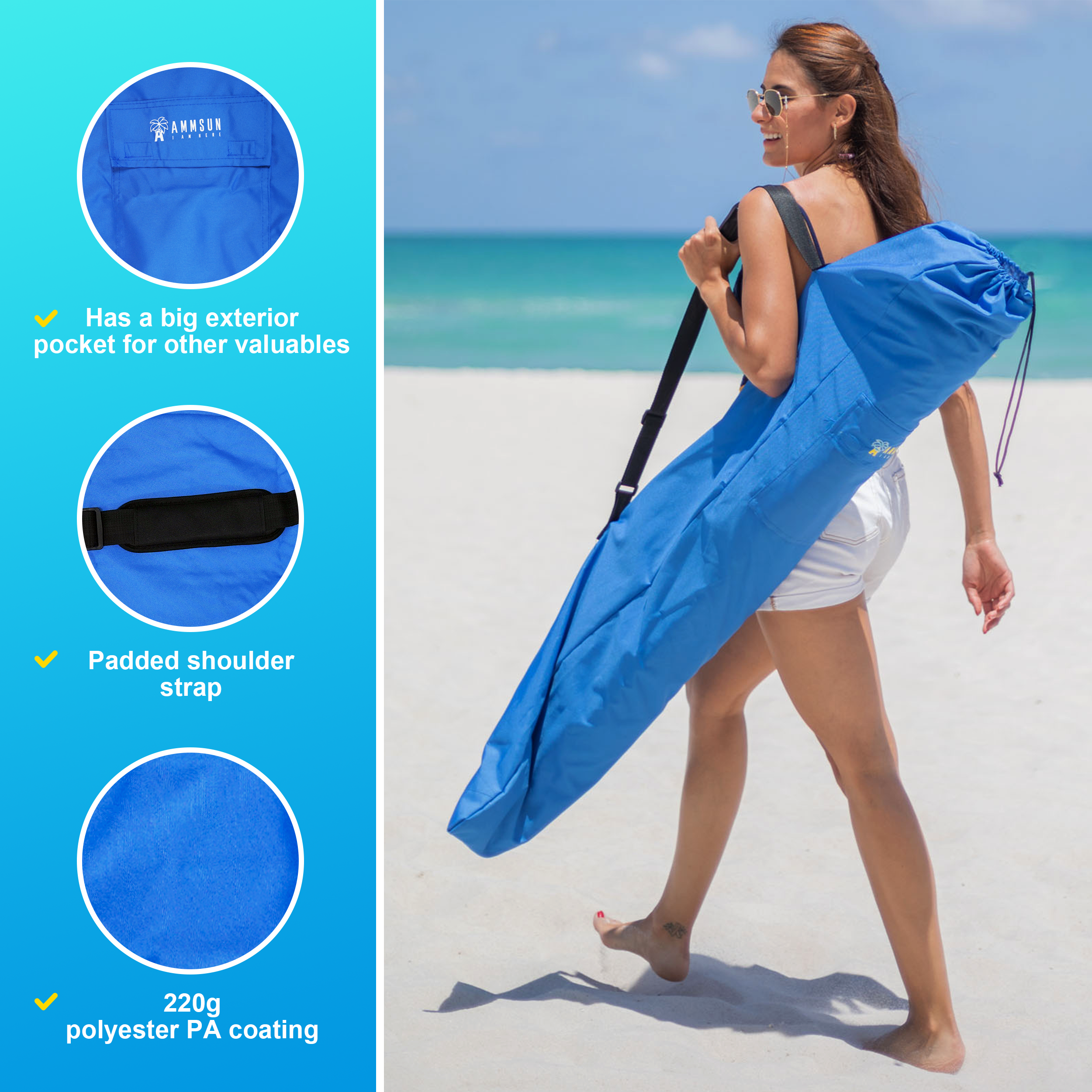 AMMSUN Beach Umbrella Carry Bag