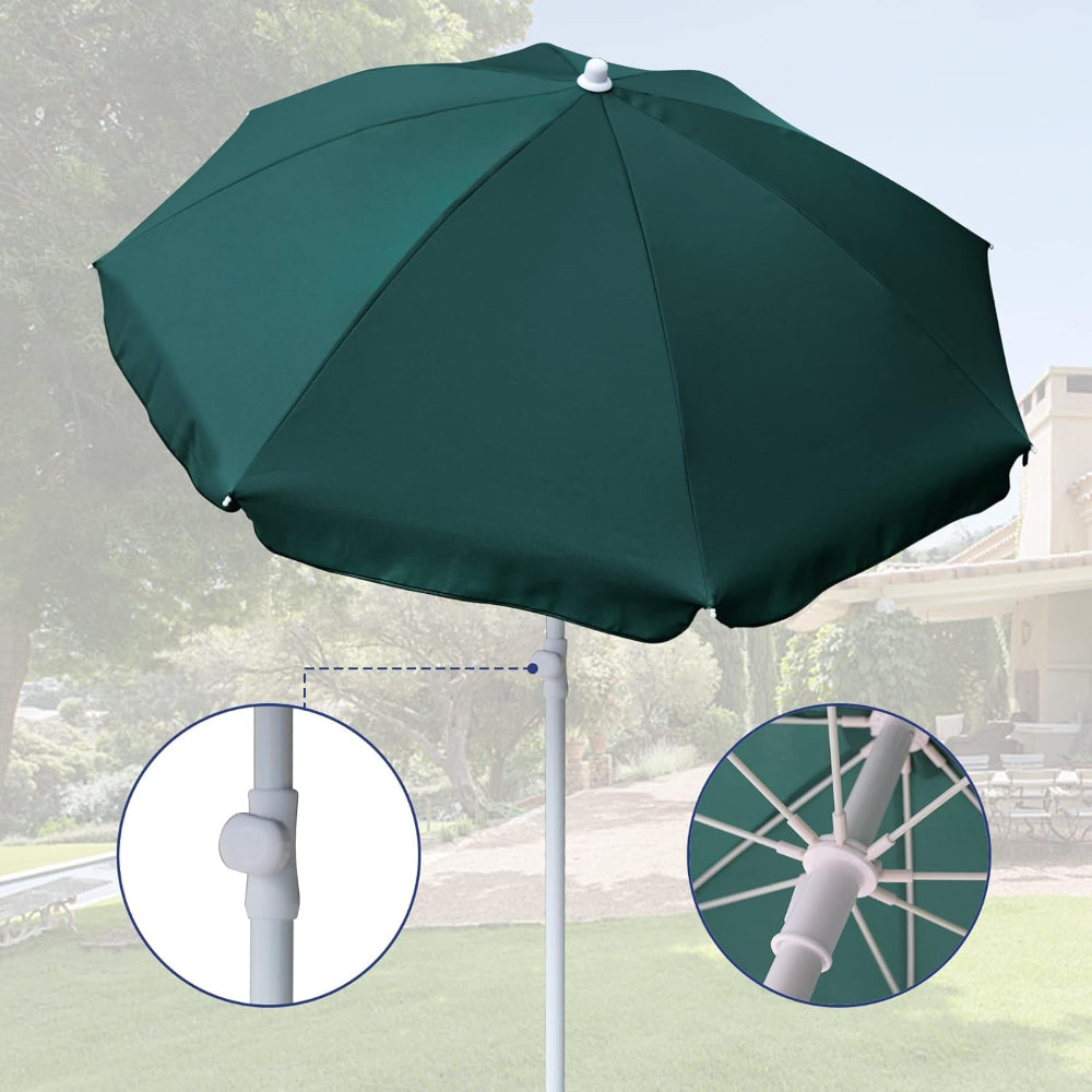 green heavy duty patio umbrella base AMMSUN 6ft Outdoor Picnic Umbrella,Green