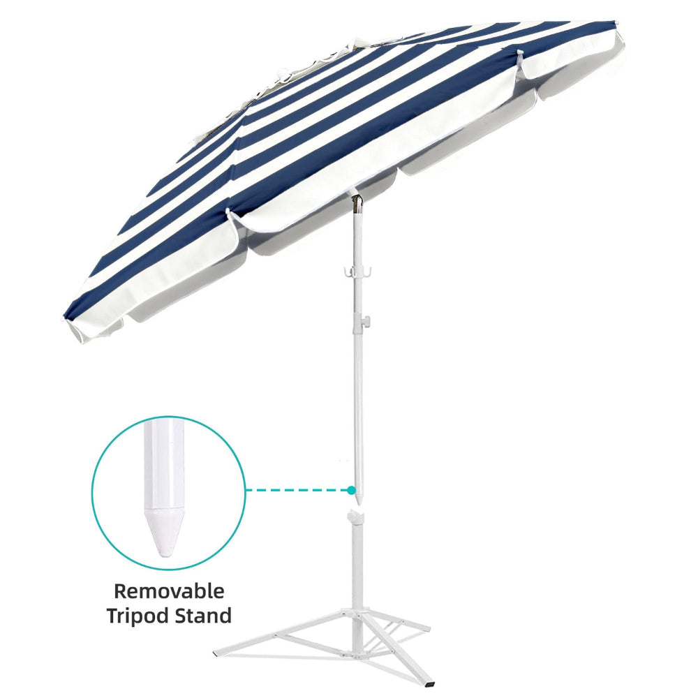 AMMSUN 6.5ft shade portable umbrella for sports umbrella with a removable tripod stand