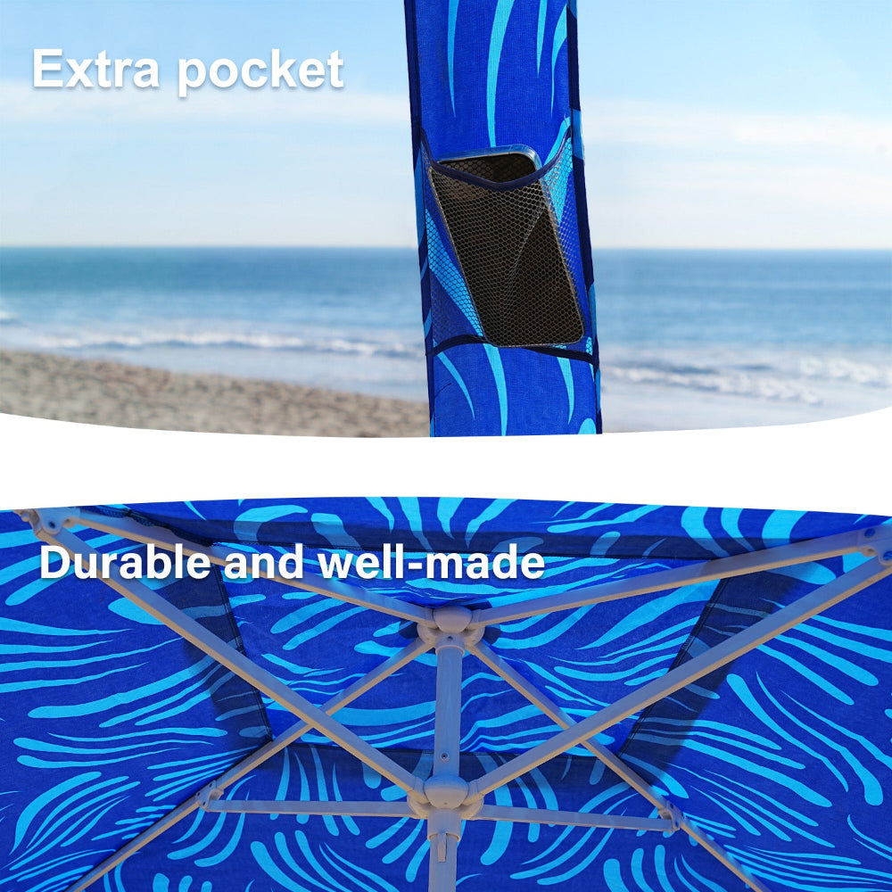AMMSUN Sea Flow 6.2x6.2' cool cabana beach tent with sunwall has extra pocket and well-made ribs