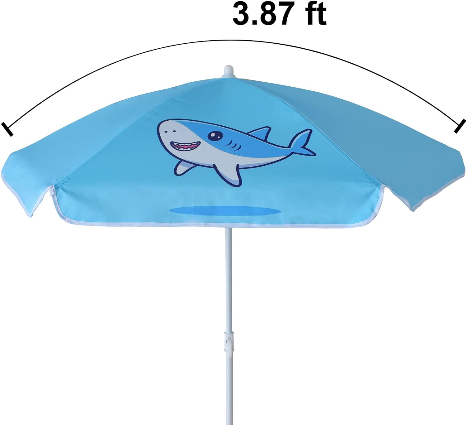 AMMSUN 47 inches kid Umbrella for Sand and Water Table Blue Shark