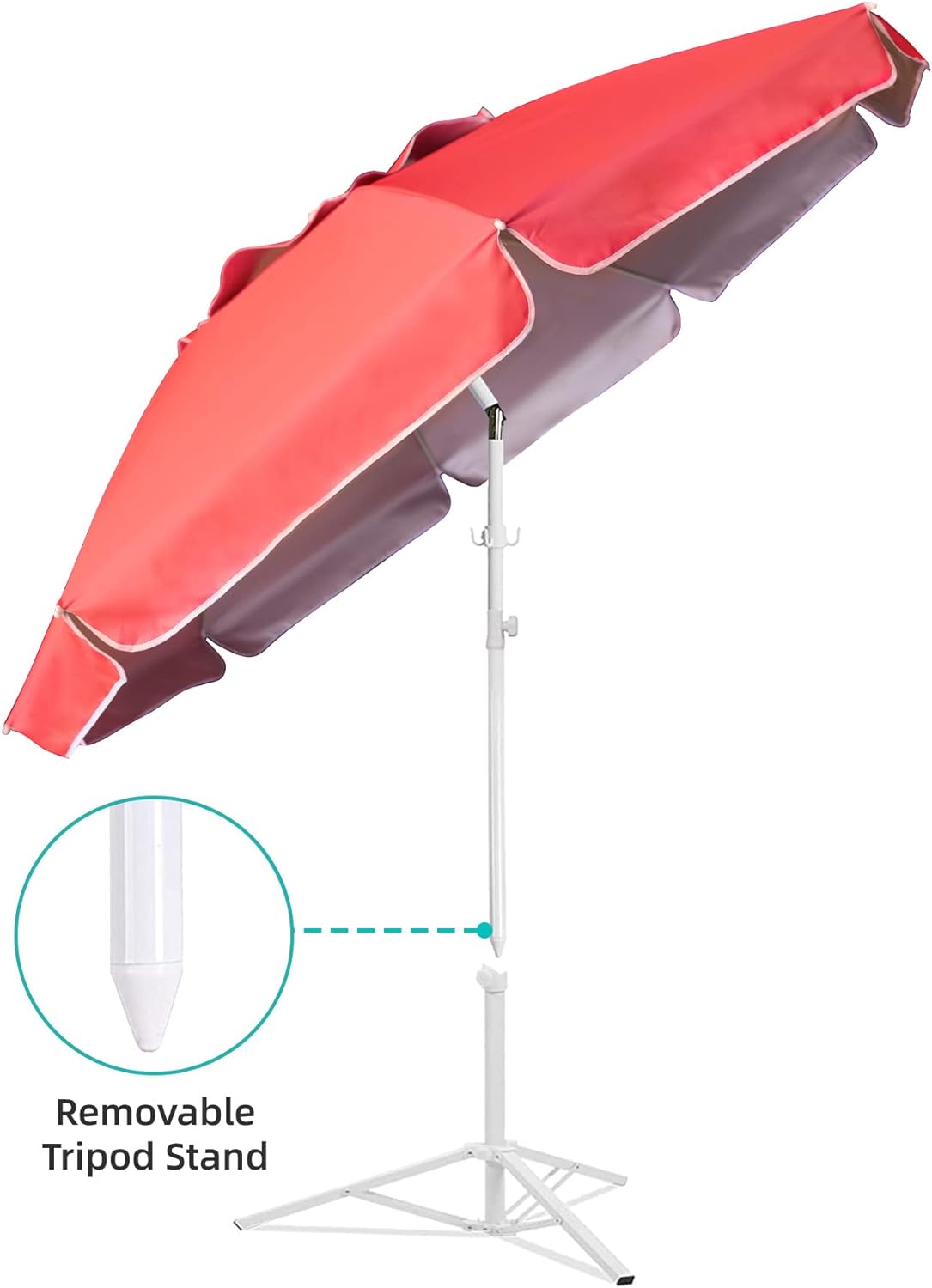 low prices on patio umbrellas portable AMMSUN 6.5ft Portable Lightweight Sports Umbrella with Stand,Pink