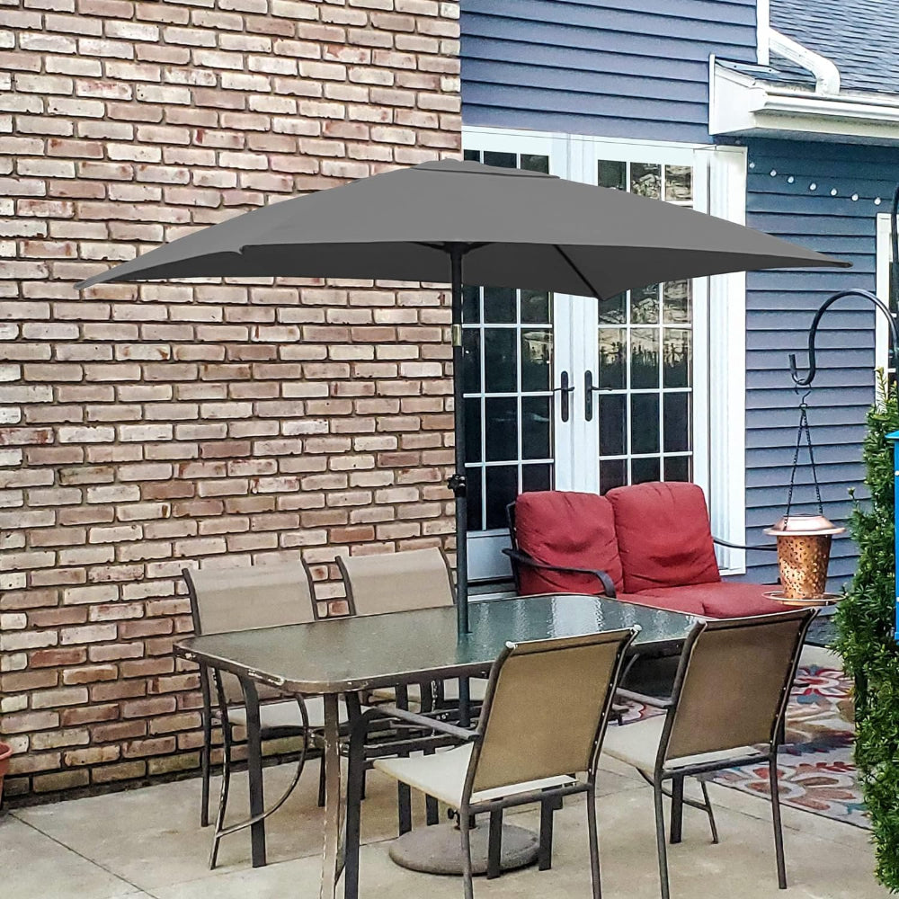big gray umbrella patio table AMMSUN 6.6 x 4.3ft Rectangular Patio table Umbrella,Grey