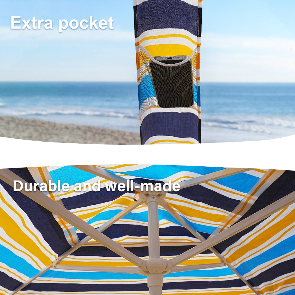 AMMSUN 6.5'×6.5' beach tent with privacy sunwall has extra pockte and durable ribs for beach shade canopy