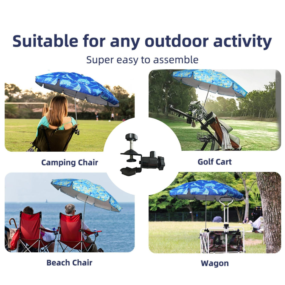 AMMSUN patent clamp for chair umbrella clip hands free umbrella holder is suitable for any outdoor activitu