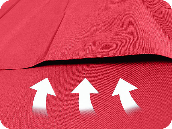 AMMSUN 8ft red windproof beach umbrellas for sand has built-in air vent allowing wind to flow through