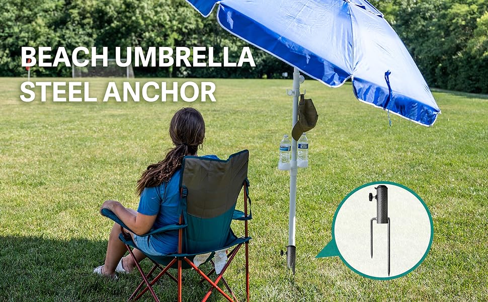 AMMSUN Patio Umbrella Steel Anchor L size,2 Pack
