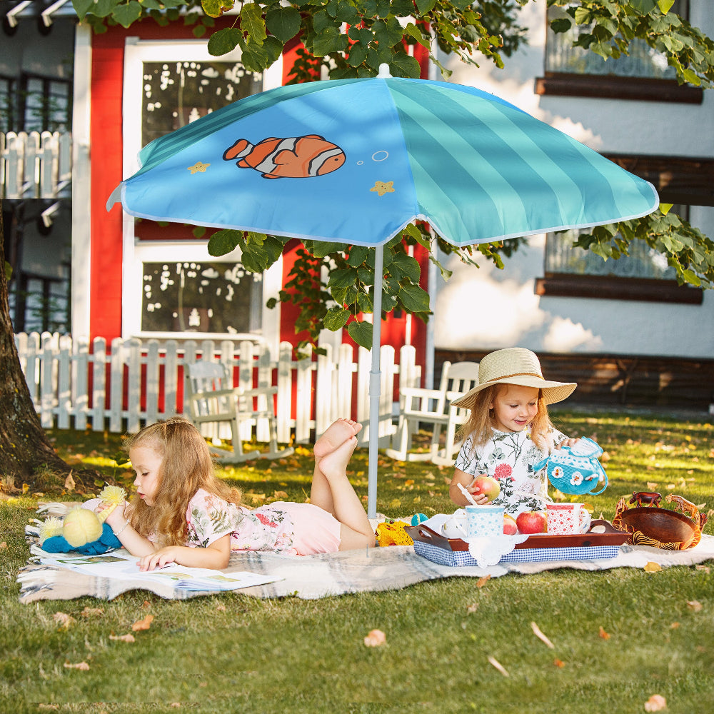 kids patio umbrellas AMMSUN 5ft Kid Umbrella, Orange Coconut Tree Measures 59 L x 59 W x 59 H 11 Best Patio Umbrellas of