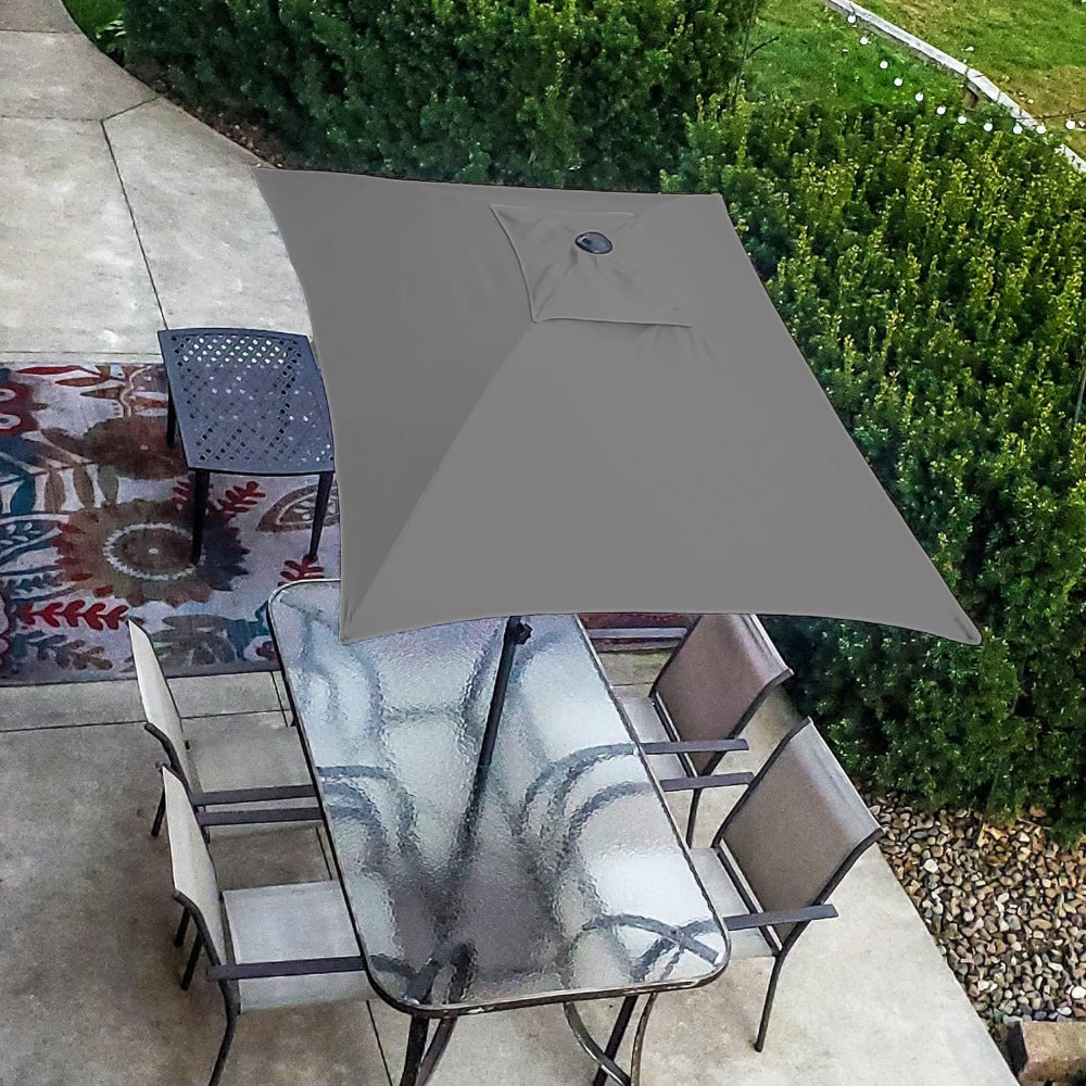 grey patio table umbrella Sunjoy 16 in. Square Outdoor Wicker Side with Hole, foot patio umbrella AMMSUN 6.6 x 4.3ft Rectangular