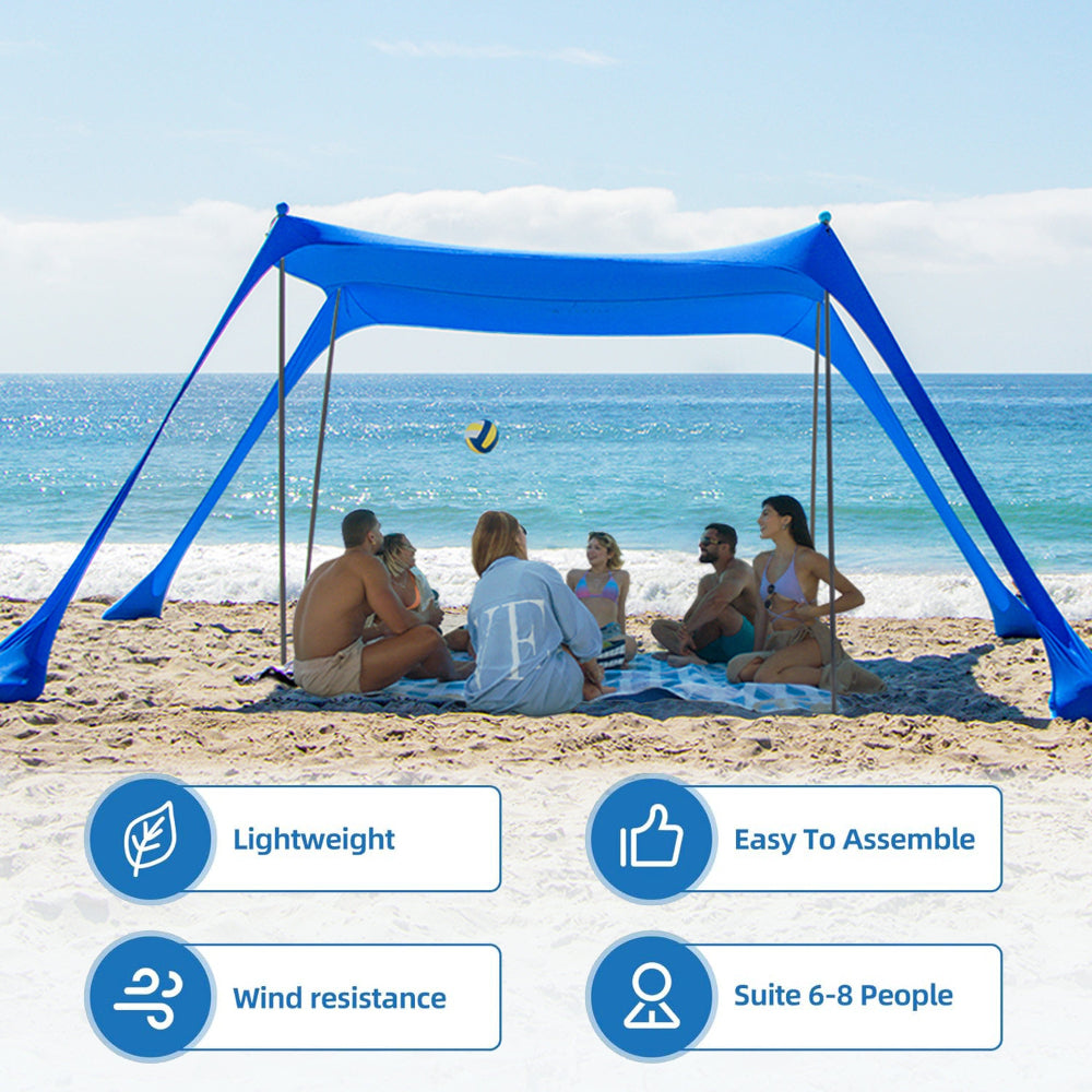lightweight beach tents AMMSUN 11ft X 11ft Portable Lycra Beach Tent,Navy Blue