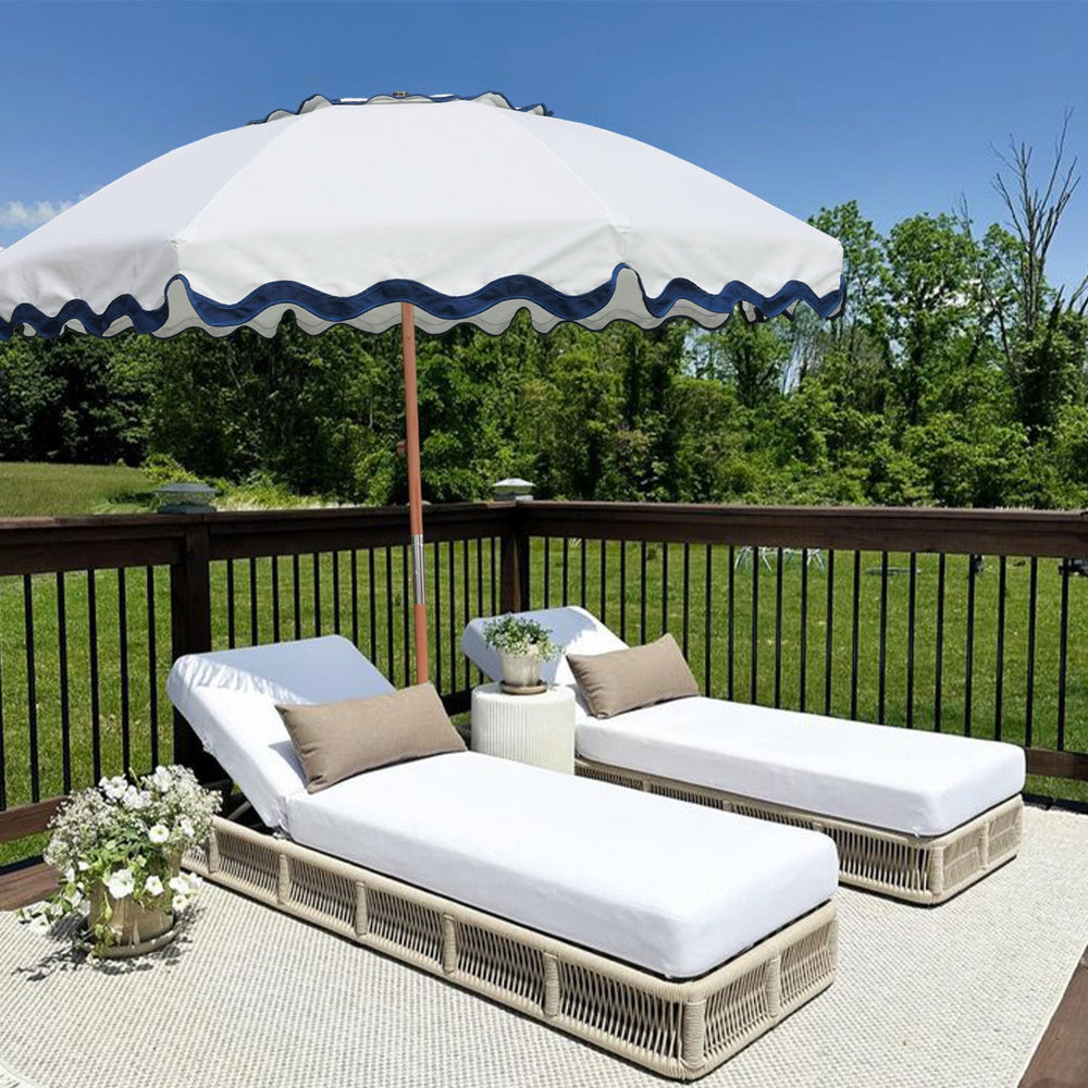 belleyya patio umbrella Yescom 13ft Classic Red Coastal Solid Beech Wood Market Pulley Unrivaled in its size and beauty Business & Pleasure Co. The