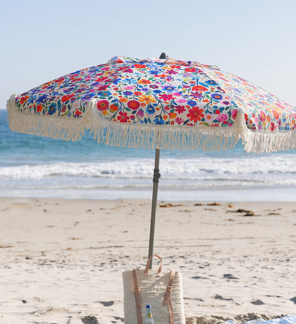 ammsun 6.5 ft outdoor patio beach umbrella sun shelter AMMSUN 6.5ft fringe Beach Umbrella,Blossom