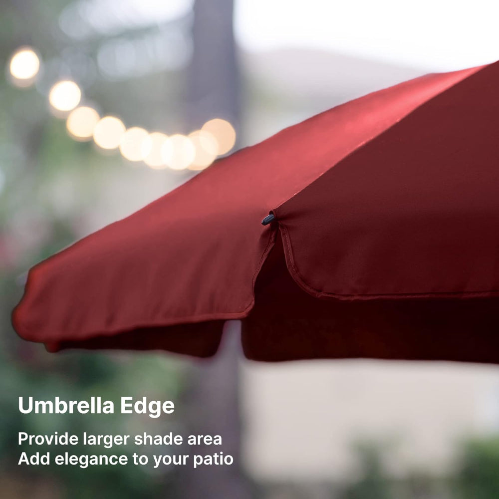 chili patio umbrella AMMSUN 6.5ft Patio Table Umbrella,Maroon