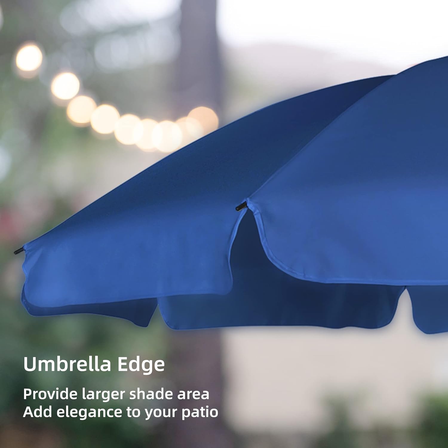 AMMSUN 6.5ft Patio Umbrella Market Table Umbrella Navy Blue