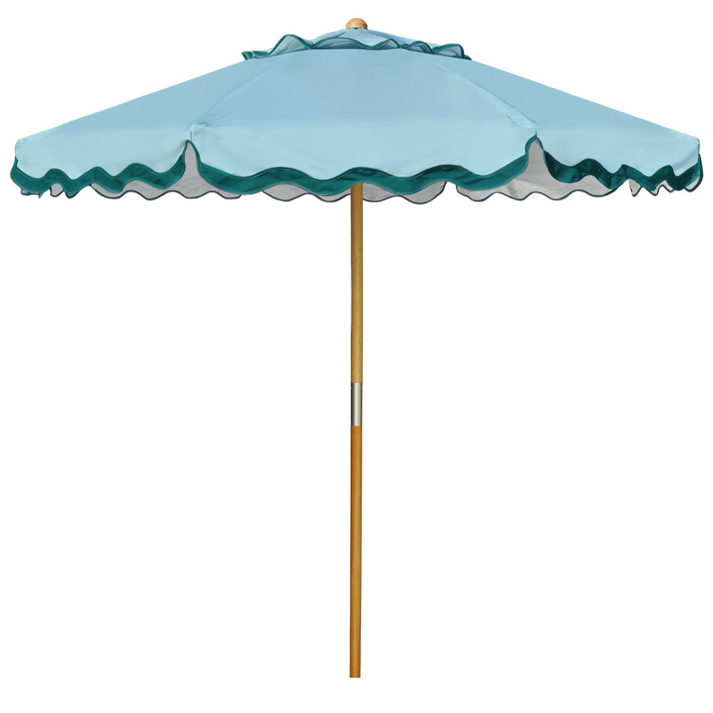 AMMSUN Turquoise vintage outdoor umbrella for patio beach, with pulley system for gardens, porches, courtyards