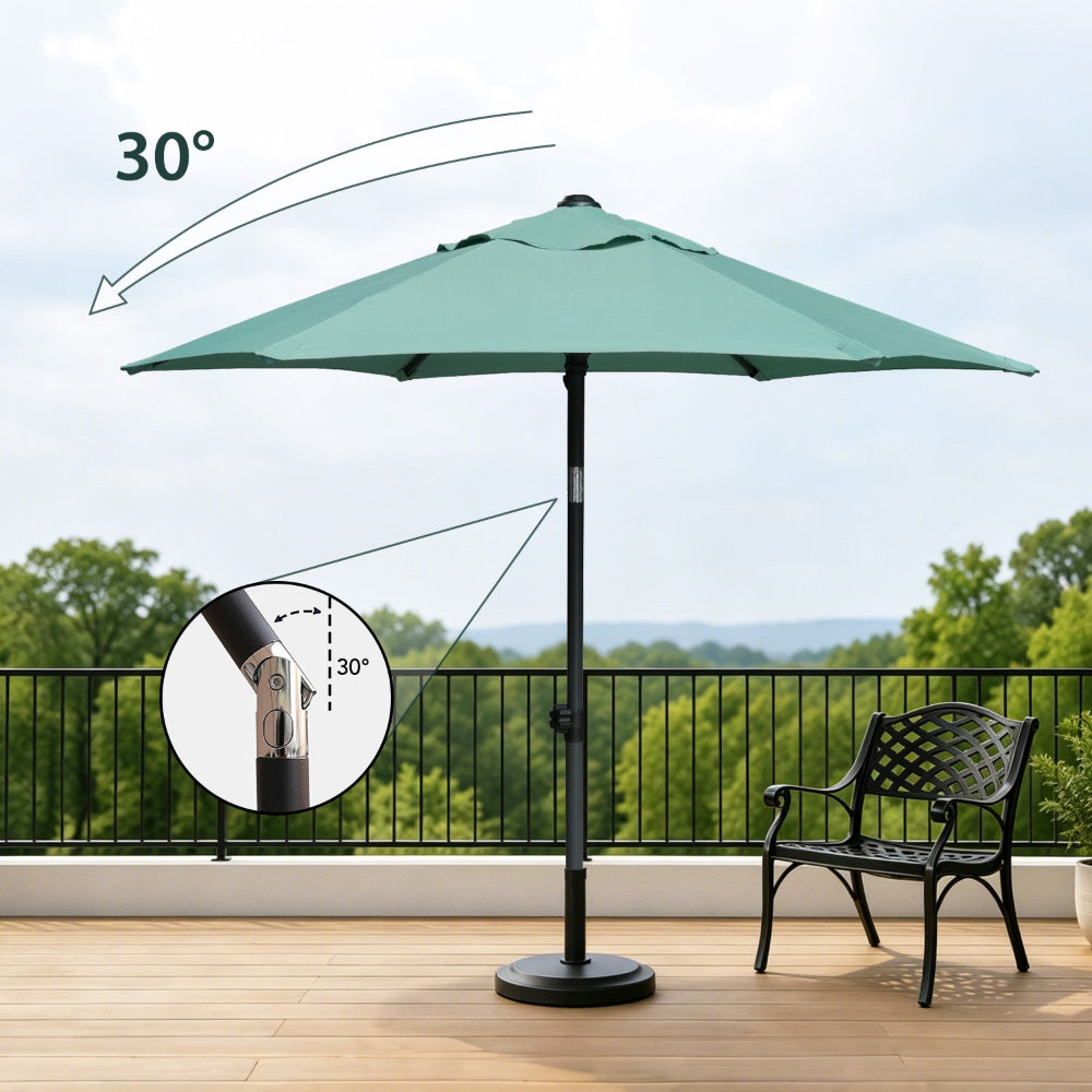 AMMSUN 6ft green outdoor patio backyard umbrella has tilt function
