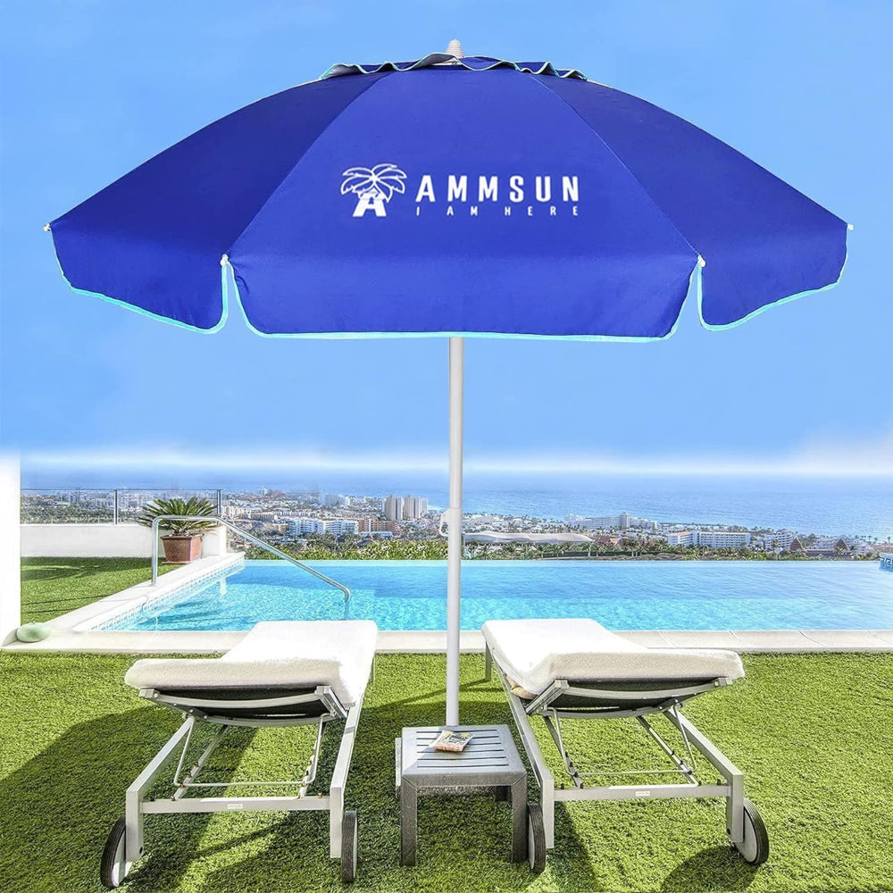 ammsun 6.5 ft outdoor patio beach umbrella sun AMMSUN 6.5ft Outdoor Umbrella,Blue